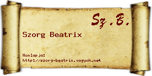 Szorg Beatrix névjegykártya